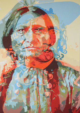 Anathema Painting 7, Sitting Bull and General Custer 2017 60x43 Huge Original Painting - Gordon Carter