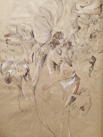 Turbulence II EA 1990 -  Embellished Lithograh - Huge Limited Edition Print - Jurgen Gorg