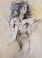 Nude Man and Women 1977 36x44 Huge Original Painting by Jurgen Gorg - 0