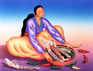 Maiz Azul 1995 Limited Edition Print - R.C. Gorman Maiz Azul 1995 Limited Edition Print - R.C. Gorman