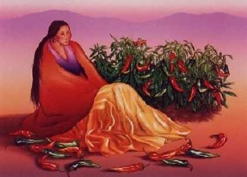 Chimayo Chilis 1992 Limited Edition Print - R.C. Gorman Chimayo Chilis 1992 Limited Edition Print - R.C. Gorman