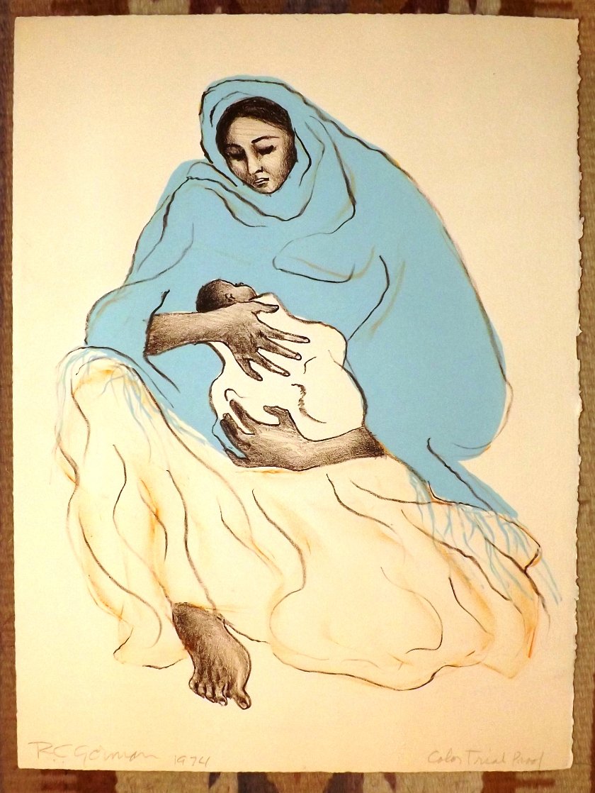 Mother And Child TP 1974 Unique Limited Edition Print by R.C. Gorman Mother And Child TP 1974 Unique Limited Edition Print by R.C. Gorman