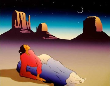 Crescent Moon AP 1987 Limited Edition Print - R.C. Gorman Crescent Moon AP 1987 Limited Edition Print - R.C. Gorman