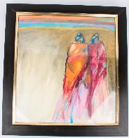 Best Friends 1966 32x30 (Early) Original Painting by R.C. Gorman - 1 Best Friends 1966 32x30 (Early) Original Painting by R.C. Gorman - 1