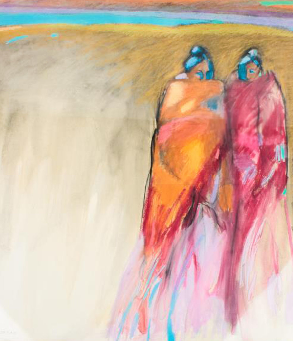 Best Friends 1966 32x30 (Early) Original Painting by R.C. Gorman Best Friends 1966 32x30 (Early) Original Painting by R.C. Gorman