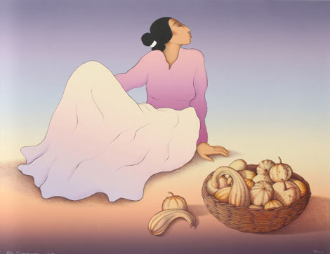 Woman With Gourds 1989 Limited Edition Print - R.C. Gorman