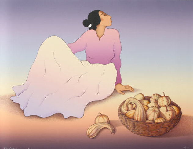 Woman With Gourds 1989 Limited Edition Print by R.C. Gorman