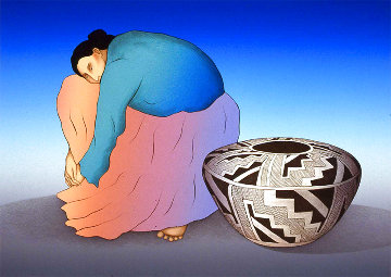 Navajo Nation - Storage Jar 1988 Limited Edition Print - R.C. Gorman Navajo Nation - Storage Jar 1988 Limited Edition Print - R.C. Gorman