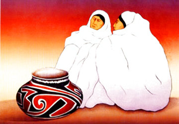 Taos Traders 1985 Limited Edition Print - R.C. Gorman Taos Traders 1985 Limited Edition Print - R.C. Gorman