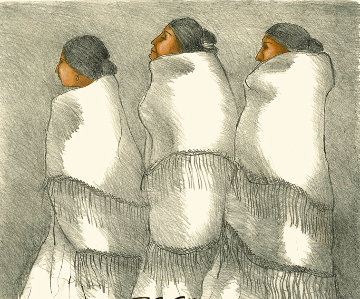 Three Navajo Women 1970 Limited Edition Print - R.C. Gorman Three Navajo Women 1970 Limited Edition Print - R.C. Gorman