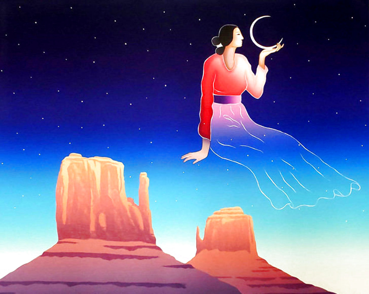 Daughter of the Moon 1990 - Huge Limited Edition Print by R.C. Gorman Daughter of the Moon 1990 - Huge Limited Edition Print by R.C. Gorman