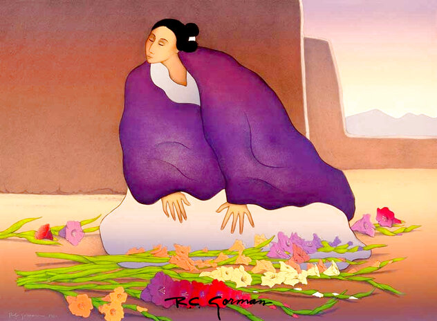 Taos Flowers 1990 - Huge - New Mexico Limited Edition Print by R.C. Gorman