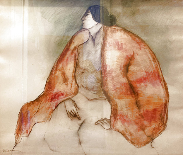 Matriarch 1978 34x43 - Huge Original Painting - R.C. Gorman