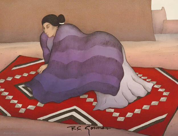 Red Blanket AP 1985 - Huge Limited Edition Print - R.C. Gorman