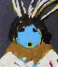Blue Indian 1968 Very Early Work 24x20 Original Painting by R.C. Gorman - 0
