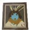 Blue Indian 1968 Very Early Work 24x20 Original Painting by R.C. Gorman - 1