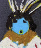 Blue Indian 1968 Very Early Work 24x20 Original Painting by R.C. Gorman - 3