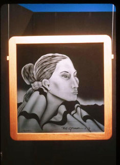 Navajo Lady Etched Glass AP Other - R.C. Gorman