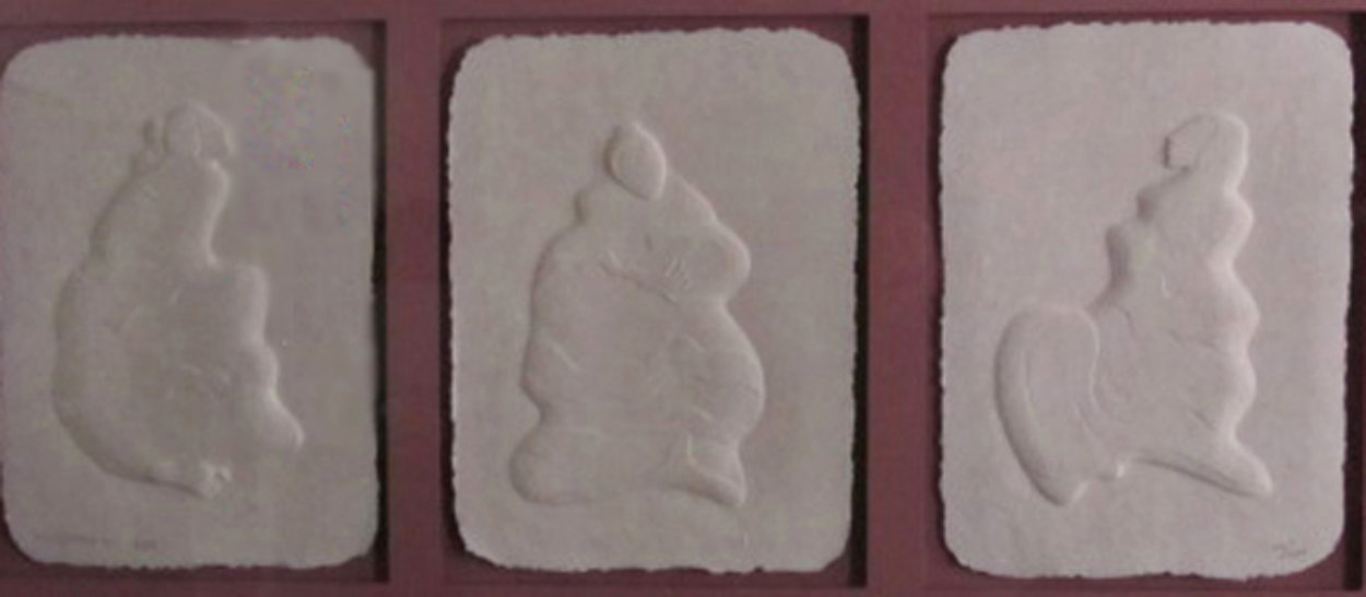 Storyteller Cast Paper Sculpture Tryptich 1989 Sculpture by R.C. Gorman Storyteller Cast Paper Sculpture Tryptich 1989 Sculpture by R.C. Gorman