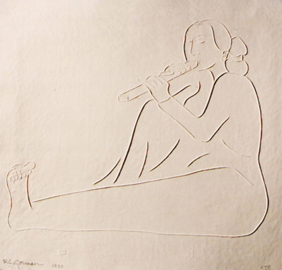 Flute Player Cast Paper 1988 Limited Edition Print by R.C. Gorman Flute Player Cast Paper 1988 Limited Edition Print by R.C. Gorman