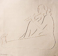 Flute Player Cast Paper 1988 Limited Edition Print by R.C. Gorman - 0