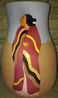 Meeting Ceramic Vase 1989 Sculpture - R.C. Gorman Meeting Ceramic Vase 1989 Sculpture - R.C. Gorman
