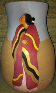 Meeting Ceramic Vase 1989 16 in Sculpture - R.C. Gorman