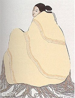 Lady in a Yellow Blanket, (State L) 1977 Limited Edition Print - R.C. Gorman