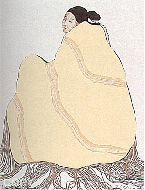 Lady in a Yellow Blanket, (State L) 1977 Limited Edition Print by R.C. Gorman