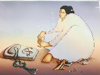 Beadmaker 1985 Limited Edition Print by R.C. Gorman - 1 Beadmaker 1985 Limited Edition Print by R.C. Gorman - 1
