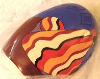 Striped Blanket Ceramic Vase 1993 Sculpture by R.C. Gorman - 1 Striped Blanket Ceramic Vase 1993 Sculpture by R.C. Gorman - 1