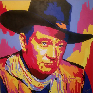 John Wayne Unique 2005 36x36 Original Painting - Vladimir Gorsky John Wayne Unique 2005 36x36 Original Painting - Vladimir Gorsky