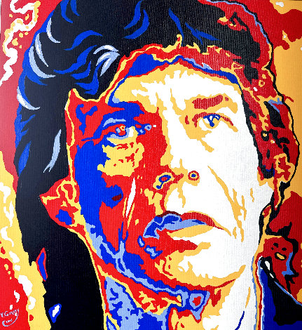 Mick Jagger 2006 20x20 Original Painting - Vladimir Gorsky