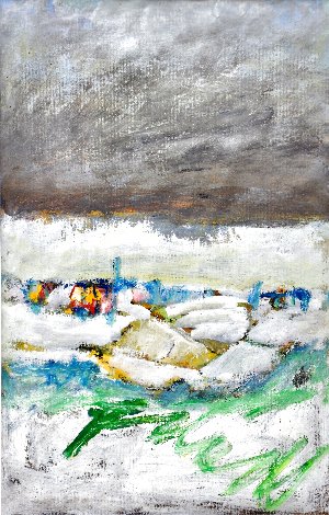 End of Winter 1991 20x14 Original Painting - Tonino Gottarelli