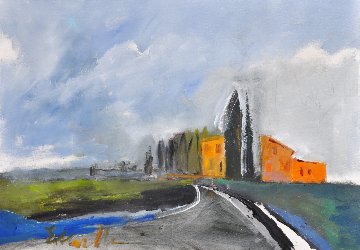 In Transit 1994 28x39 Original Painting - Tonino Gottarelli In Transit 1994 28x39 Original Painting - Tonino Gottarelli