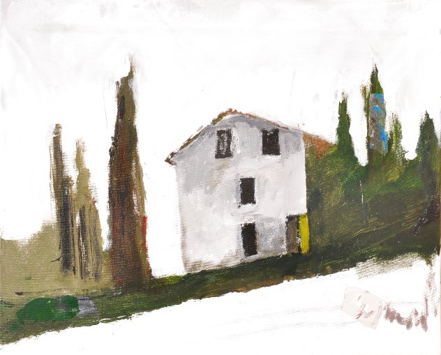House on the Ridge / Casa Sul Crinale 1990 16x20 - Italy Original Painting by Tonino Gottarelli