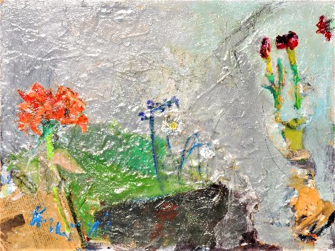 World Belongs to Flowers 1984 20x24 Original Painting - Tonino Gottarelli