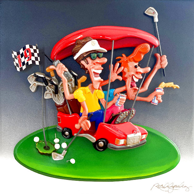 Le Play (Golf) Cast Resin Sculpture 1994 20 in Sculpture by Roark Gourley