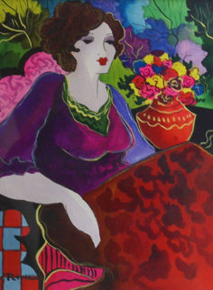 Lady in Lilac 2007 14x11 Original Painting - Patricia Govezensky Lady in Lilac 2007 14x11 Original Painting - Patricia Govezensky