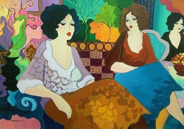 At the Cafe 2006 32x43 Super Huge Original Painting - Patricia Govezensky At the Cafe 2006 32x43 Super Huge Original Painting - Patricia Govezensky