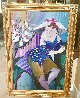 Woman in Blue 1988 42x30 Huge Original Painting by Patricia Govezensky - 1