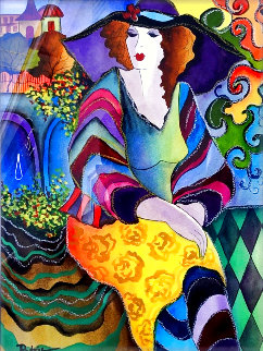 Floral Gaze 2006 28x24 Original Painting - Patricia Govezensky Floral Gaze 2006 28x24 Original Painting - Patricia Govezensky