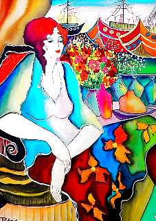 Harbor At Daylight Watercolor 22x26 Watercolor - Patricia Govezensky Harbor At Daylight Watercolor 22x26 Watercolor - Patricia Govezensky