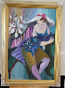 Woman in Blue 1988 30x42 Huge Original Painting by Patricia Govezensky - 1