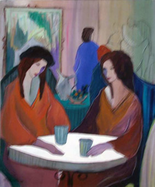Cafe Diane 1988 30x24 Original Painting by Patricia Govezensky