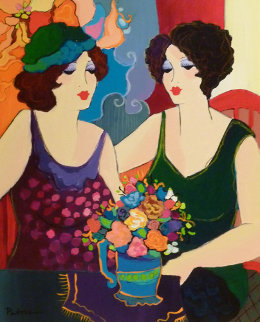 Untitled Two Women 2005 30x26 Original Painting - Patricia Govezensky Untitled Two Women 2005 30x26 Original Painting - Patricia Govezensky