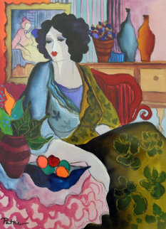 Untitled Seated Woman Watercolor 28x24 Watercolor - Patricia Govezensky