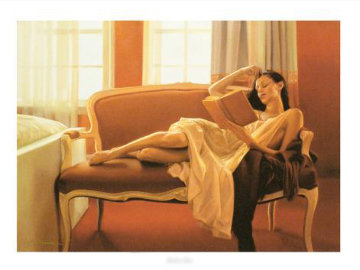 Reclined Read 2009 Limited Edition Print - Carrie Graber