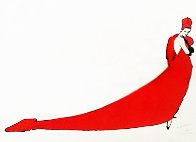 Le Drape Rouge Unique 1950 Works on Paper (not prints) by Rene Gruau - 1 Le Drape Rouge Unique 1950 Works on Paper (not prints) by Rene Gruau - 1