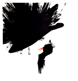 Woman in the Black Hat 1979 Limited Edition Print - Rene Gruau Woman in the Black Hat 1979 Limited Edition Print - Rene Gruau